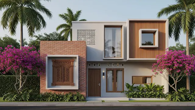 Inspirasi Fasad Rumah dengan Dinding Maju-Mundur agar Tidak Monoton/AI Generated