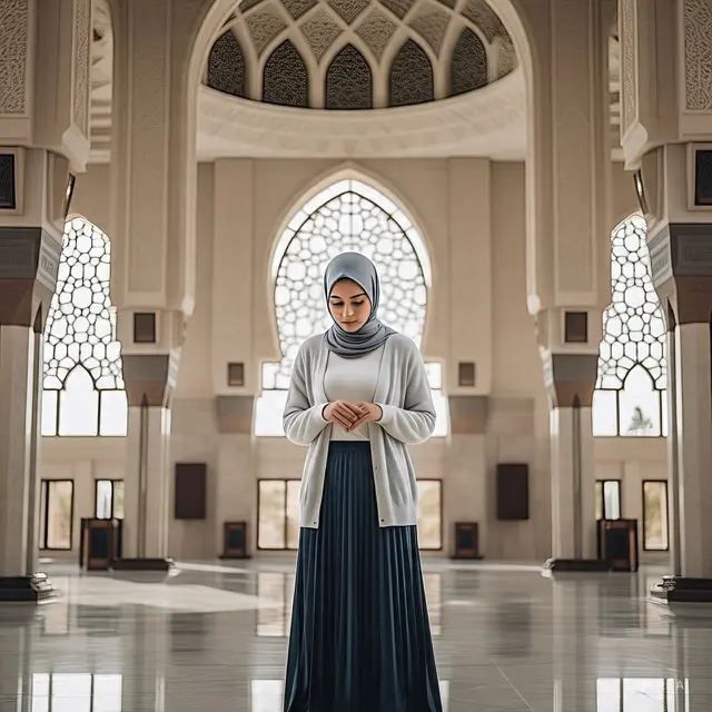 Ilustrasi Cardian Long Skirt (Created by Meta AI)