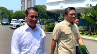Menteri Pertanian Amran Sulaiman dan Wamen Sudaryono datang di Istana Kepresidenan Jakarta, Kamis (9/10/2025). (Foto: Liputan6.com/Lizsa Egeham).