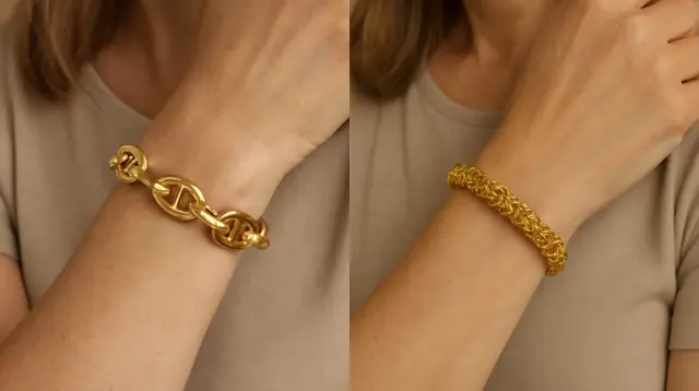 Model Gelang Emas Rantai Tebal untuk Usia 40 Tahun (Foto: ChatGPT)