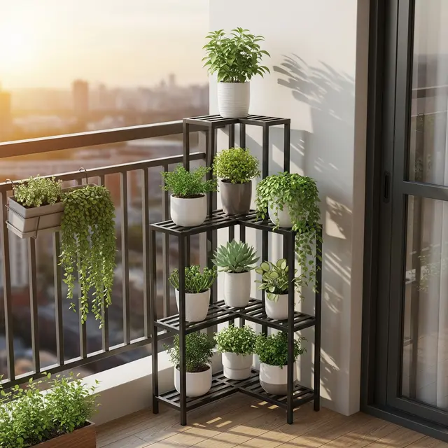 Model Rak Tanaman untuk Balkon Sempit (AI Generated)