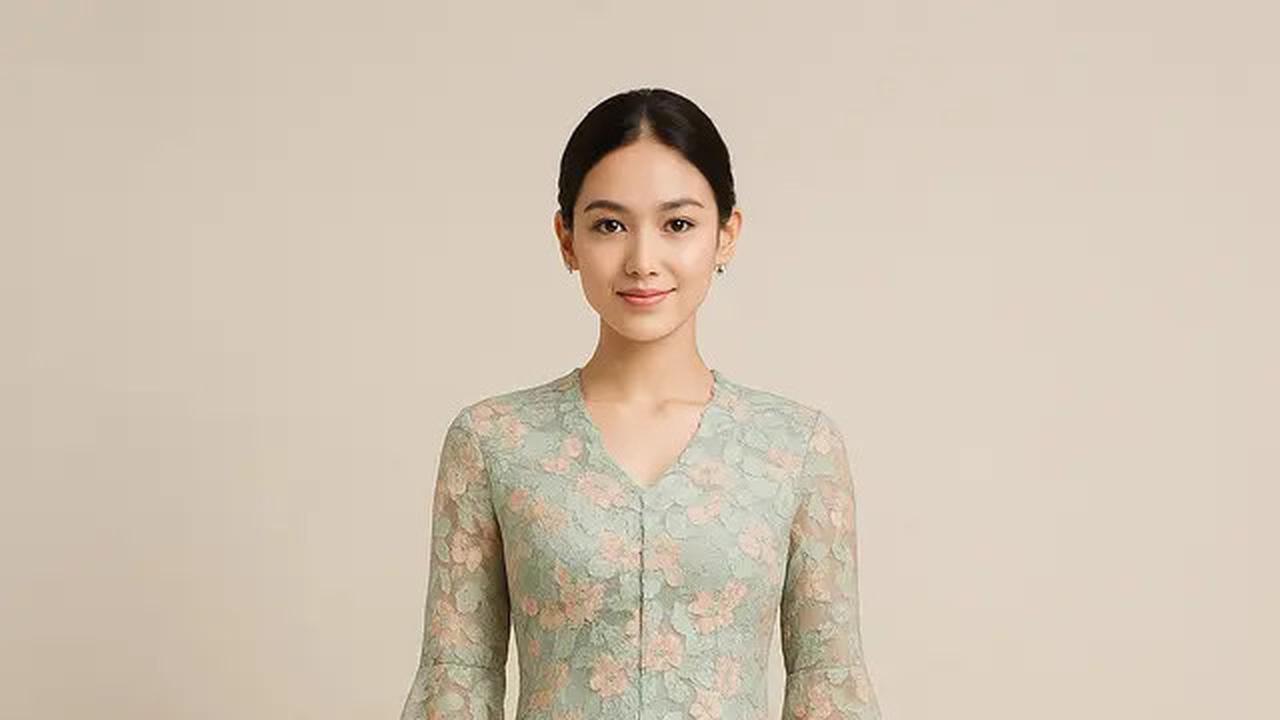 7 Model Kebaya Brokat Lengan Lonceng Belah yang Tren di 2025