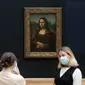 Lukisan Mona Lisa karya Leonardo da Vinci di Museum Louvre, Paris, Prancis. (AFP)