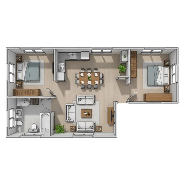 Inspirasi Rumah Kampung Sederhana 2 Kamar dengan Biaya Murah tapi Tetap Terlihat Cantik (Image by Gemini AI)