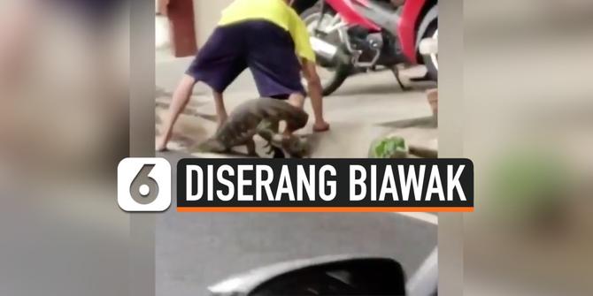 VIDEO: Biawak Liar Berkeliaran Hingga Menyerang Warga di Thailand