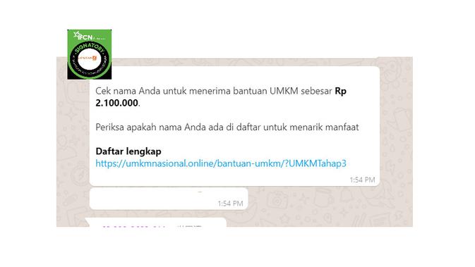 Cek Fakta Liputan6.com menelusuri daftar penerima bantuan UMKM sebesar Rp 2,1 juta