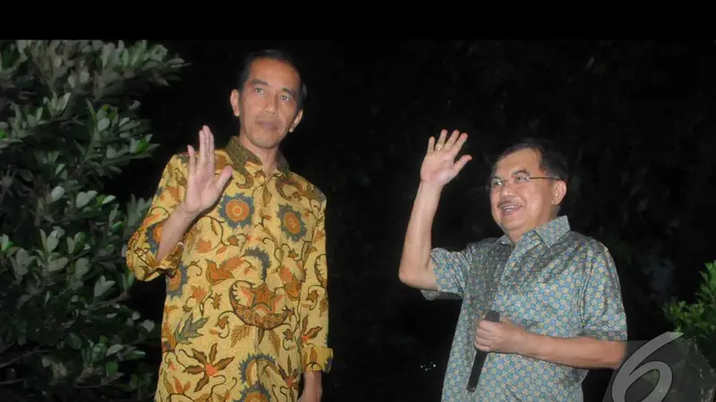 Wajah Ceria Jokowi-JK Saat Gugatan Prabowo Ditolak