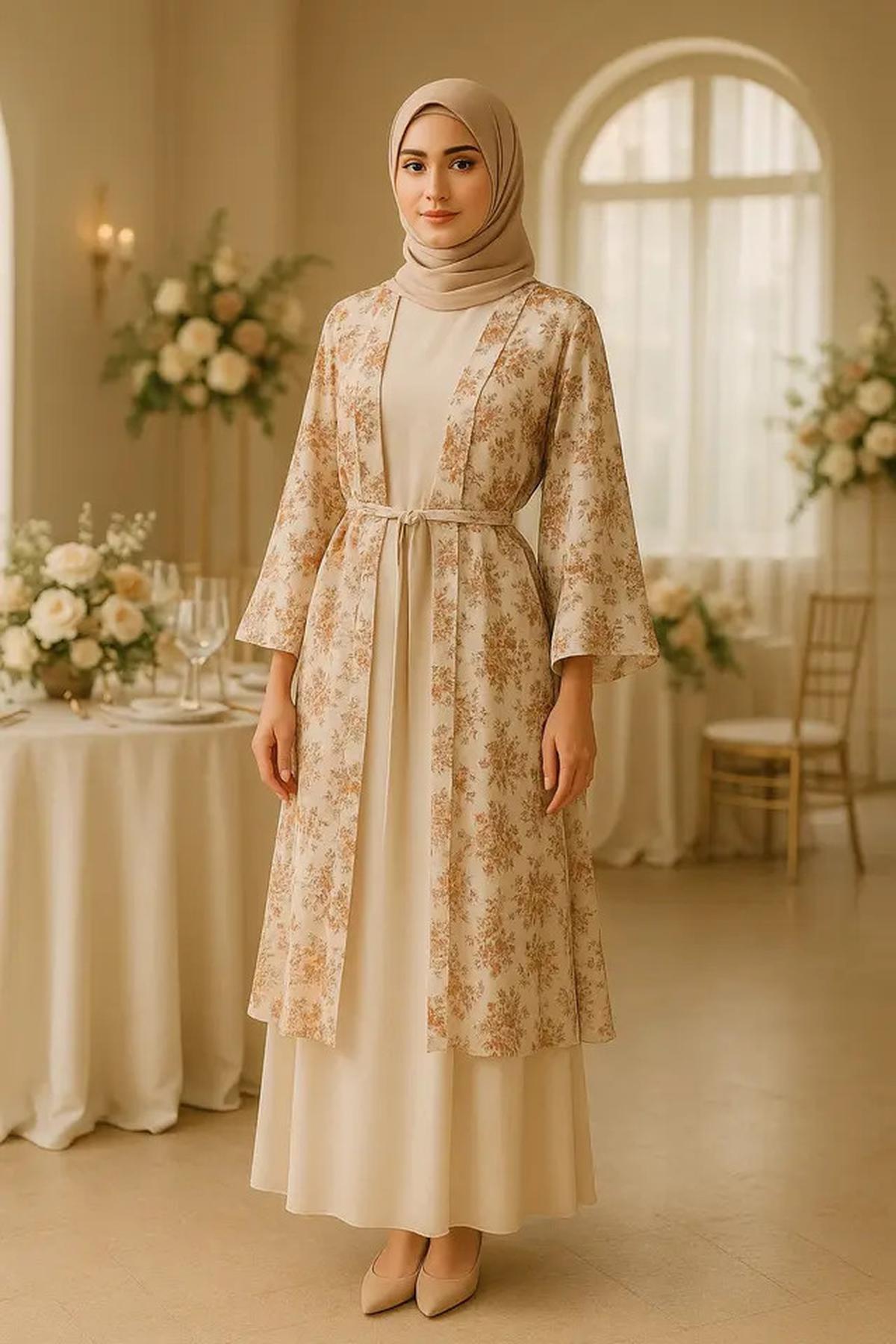 8 Model Long Dress Polos Kombinasi Outer Kimono Terbaru 2025, Tampil Elegan dan Modis