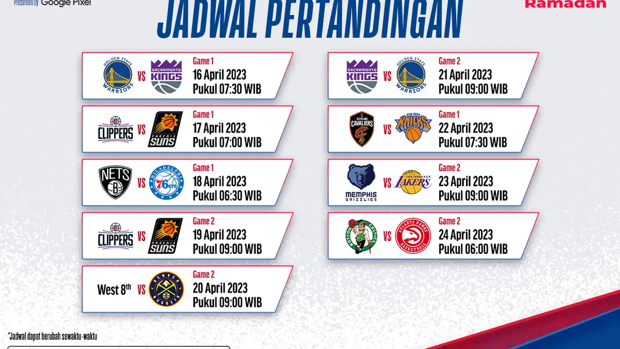 Link Live Streaming NBA 2022/2023 Playoff di Vidio, 16-24 April 2023