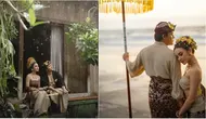 Potret prewedding Rizky Febian dan Mahalini pakai busana adat Bali. (sumber: Instagram/axioo/mahaliniraharja)
