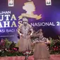 Salah satu finalis Duta Bahasa saat membawakan tarian dalam penilaian Bakat Seni dan Budaya, Duta Bahasa Nasional 2020.