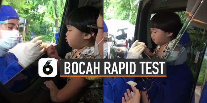 VIDEO: Ekspresi Gemes Bocah Tak Takut Rapid Test