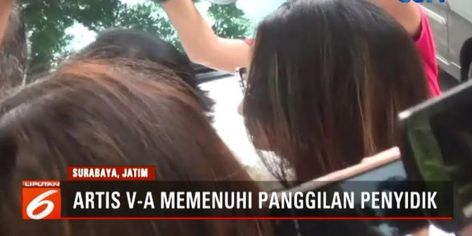 Penampakan Artis VA Saat Ditahan di Polda Jatim