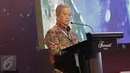 CEO PT Pasifik Satelit Nusantara (PSN) Adi Rahman Adiwoso memberikan sambutan jelang penandatanganan kerjasama pembangunan Satelit PALAPA-N1 di Jakarta, Rabu (17/5). Pembangunan tersebut untuk mewujudkan kemandirian teknologi. (Liputan6.com/Faizal Fanani)