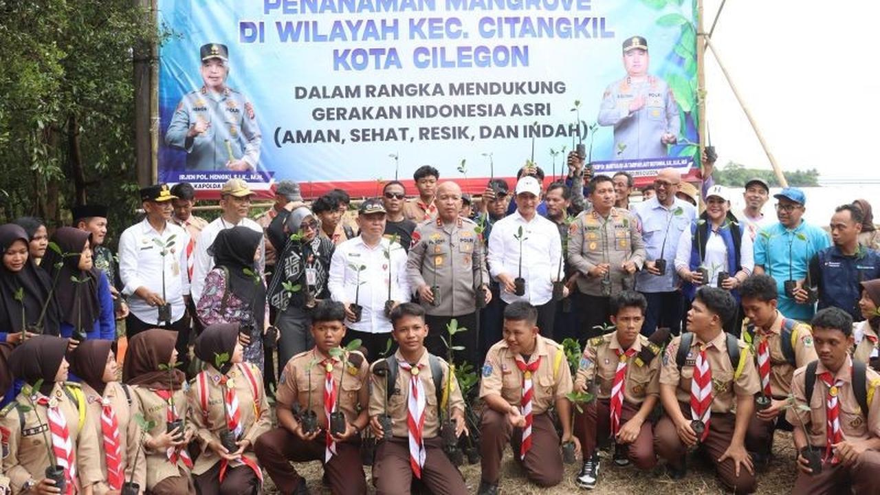 Polda Banten Tanam 1.000 Mangrove di Cilegon, Perkuat Ekosistem Pesisir dan Ekonomi Masyarakat