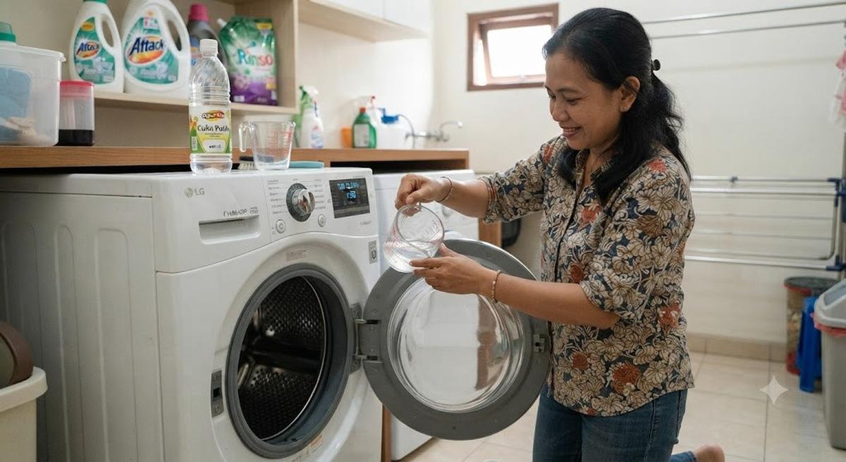 Bersihkan Tabung Mesin Menggunakan Cuka Putih (AI Generated)