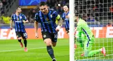 Lautaro Martinez menjadi bintang dalam laga Inter Milan vs AS Monaco di Liga Champions. (AP Photo/Luca Bruno)