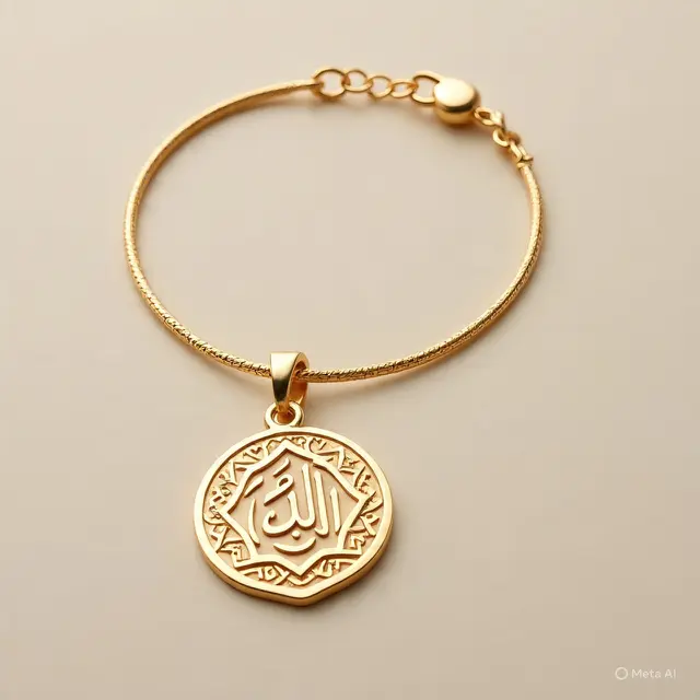 Gelang Emas Charm Islami (Created by Meta AI)