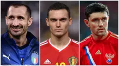 Foto kolase pemain yang terpilih dalam 5 benteng pertahanan gaek yang akan tampil di perhelatan Euro 2020 (Euro 2021). (Foto Kolase: AFP)