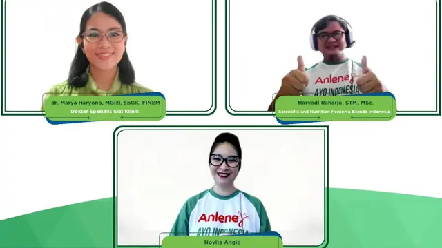 Novita Angie dalam konferensi pers virtual “Jaga Imunitas Tubuh dengan Susu” bersama Anlene, Jumat (25/2/2022).