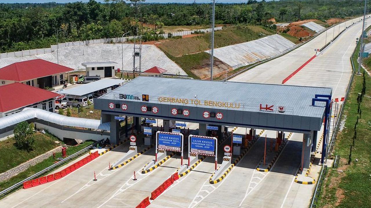 Jalan Tol Trans Sumatera (JTTS) ruas Tol Lubuk Linggau-Curup Bengkulu Seksi 3 Tol Bengkulu-Taba Penanjung sepanjang 17,6 km yang dibangun oleh Hutama Karya. (Dok HK)