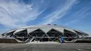 Pemandangan Samara Arena yang juga dikenal sebagai Kosmos Arena di Rusia, 6 Mei 2018. Samara Arena adalah salah satu dari 12 venue untuk penyelenggaraan Piala Dunia 2018 Rusia musim panas ini (AFP/Mladen ANTONOV)