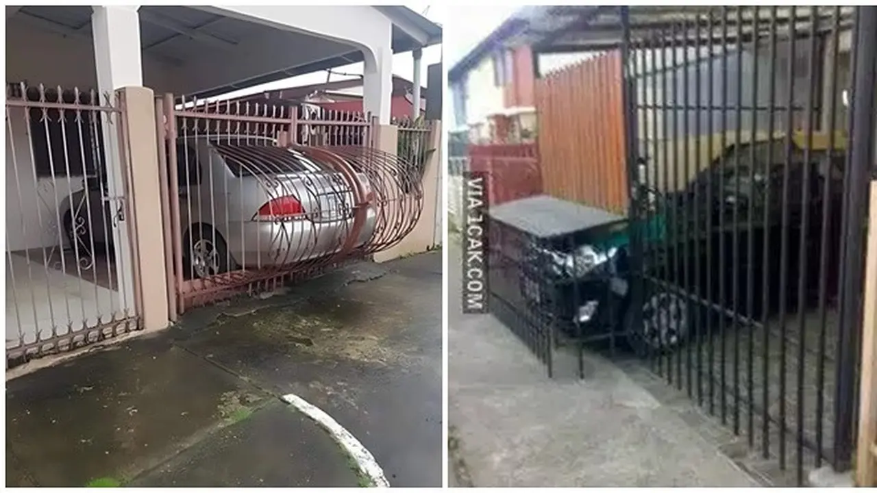 6 Pagar Rumah Nyeleneh demi Mobil Bisa Masuk Ini Kocak, Garasi Terlalu Kecil