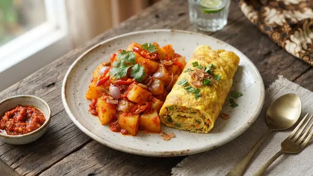 Kentang Balado Telur Dadar