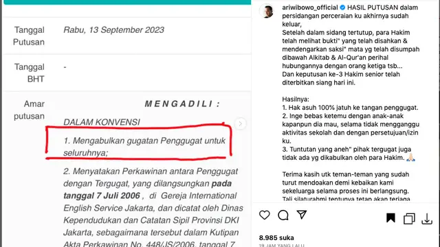 Ari Wibowo Minta Doa Setelah Resmi Bercerai dari Inge Anugrah dan Dapat Hak Asuh Anak: Babak Baru Telah Dimulai