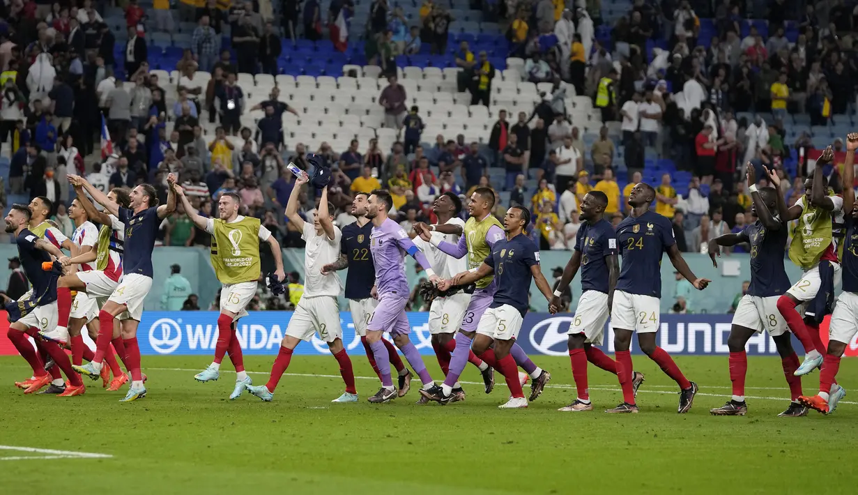 Hingga laga usai skor 4-1 untuk kemenangan Timnas Prancis tetap bertahan. (AP/Thanassis Stavrakis)