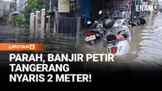 Akibat intensitas hujan berhari-hari di wilayah Jabodetabek, ratusan rumah warga di Kelurahan Petir, Kecamatan Cipondoh, Kota Tangerang, Banten, Jumat pagi, masih terendam banjir dengan ketinggian air nyaris mencapai dua meter.