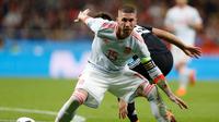 Bek timnas Spanyol, Sergio Ramos. (AP Photo/Francisco Seco)