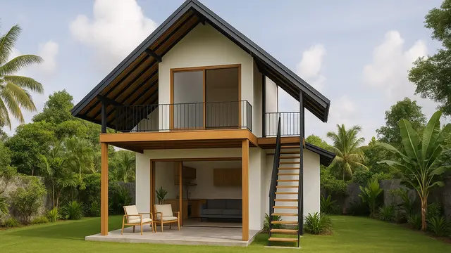 Apakah Desain Rumah Sederhana dengan Mezzanine Cocok untuk Lahan Luas/Ilustrasi gambar AI