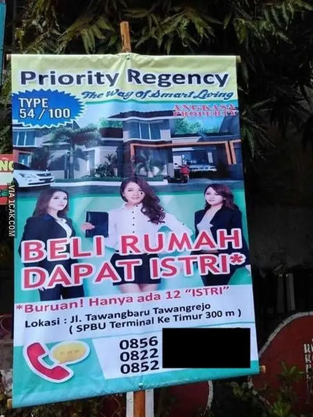6 Spanduk Jual Rumah dengan Cara Unik Ini Bikin Senyum