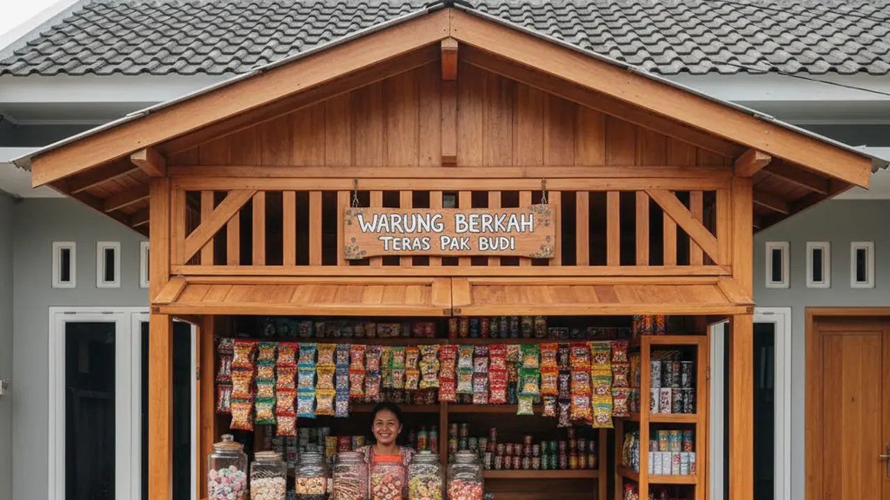 Ide Desain Warung Sembako Hemat Biaya Modal Kecil (Image by Gemini AI)
