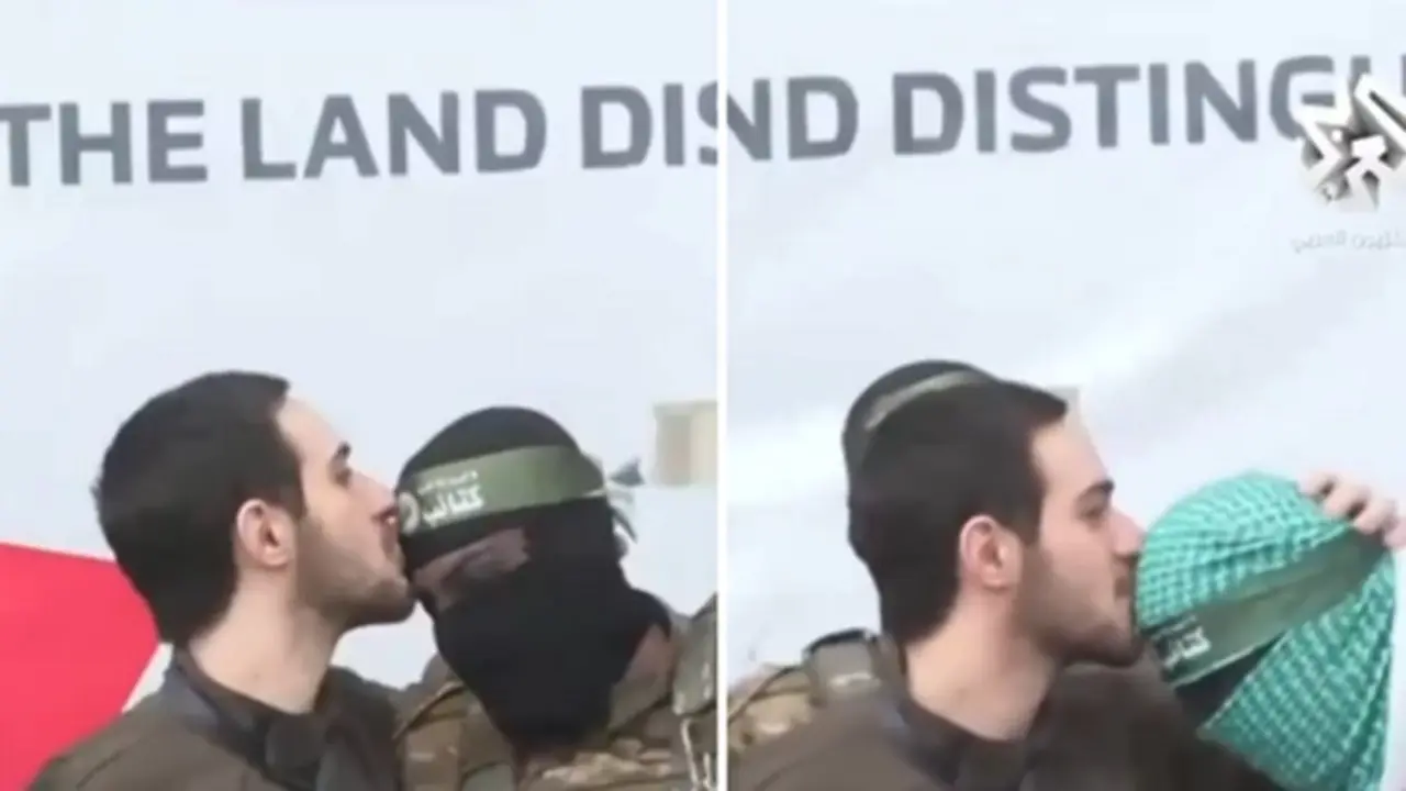 Potret Sandra Israel Cium Kening Pejuang Hamas Usai Dibebaskan