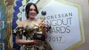Sebelumnya, pada bulan Mei tahun 2017, dalam ajang SCTV Music Awards 2017, ia berhasil menyabet Penyanyi Dangdut Paling Ngetop 2017. Ia bisa mengalahkan Ayu Ting Ting, Zaskia Gotik, Cita Citata, dan Nassar. (Deki Prayoga/Bintang.com)