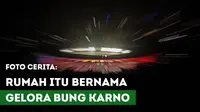 Suasana tampak luar Stadion Utama Gelora Bung Karno terlihat dari Hotel Fairmont, Jakarta, Minggu (14/1/2018). Laga Timnas Indonesia melawan Islandia menjadi pertandingan pertama di GBK pasca renovasi. (Bola.com/Peksi Cahyo)