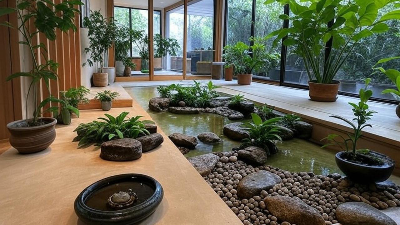 Taman dalam rumah dengan nuansa Zen