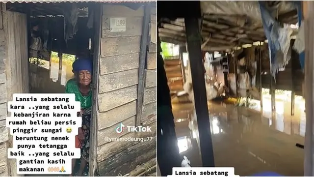Viral Kisah Nenek yang Hidup Sebatang Kara, Pilu Rumahnya Selalu Kebanjiran
