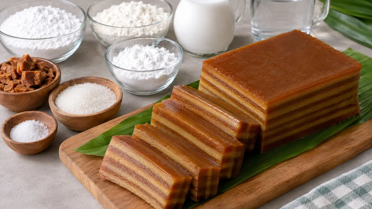 Ilustrasi Kue Lapis Gula Merah