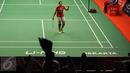 Pebulutangkistunggal Putri Indonesia, Lindaweni Fanetri berteriak saat laga melawan Tai Tzu Ying (China Taipei) di Total BWF World Championships 2015 di Jakarta, Jumat (14/8/2015). Lindaweni unggul 14-21 22-20 21-12. (Liputan6.com/Helmi Fithriansyah)