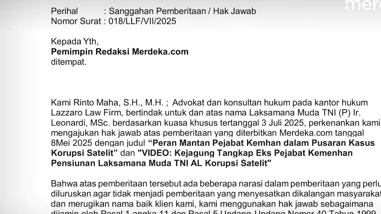 VIDEO: Jawaban Pensiunan Pati TNI AL Leonardi, Bantah Terlibat Kasus Korupsi Satelit di Kemhan