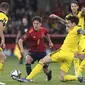 Gavi telah tampil mengagumkan bersama Barcelona. Hal itu yang membuat pemuda 18 tahun itu terpilih ke skuad Timnas Spanyol untuk Piala Dunia 2022 Qatar. Sejauh ini, Gavi telah menorehkan 12 caps bersama La Furia Roja. (AFP/Jorge Guerrero)