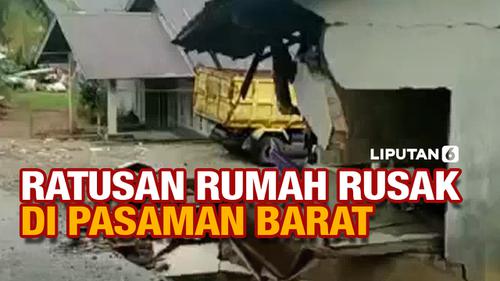 VIDEO: Penampakan Ratusan Rumah di Pasaman Barat Rusak Usai Diguncang Gempa