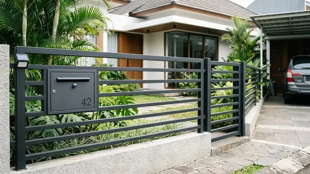 Pagar Besi Minimalis dengan Kotak Surat Built-in