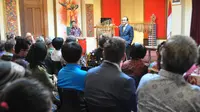 Duta Besar RI untuk Selandia Baru Tantowi Yahya saat membuka acara Angklung Workshop di KBRI Wellington, Selandia Baru pada 1 Maret 2018 (sumber: KBRI Wellington)