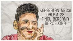 Lionel Messi sudah bermain dalam 28 partai final bersama Barcelona. Dalam rentang waktu tersebut, Messi berhasil mencetak 24 gol ke gawang tim lawan. 