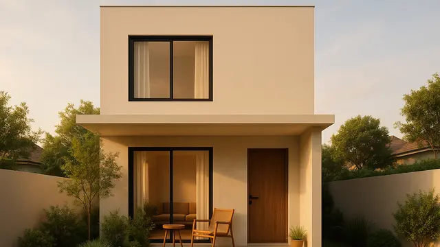 Inspirasi Desain Rumah Sederhana 6x8 Meter dengan Teras dan Taman Mini
