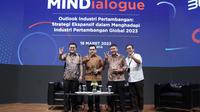 MIND ID menggelar MINDialogue yang menghadirkan pembicara dari Kementerian Investasi / BKPM guna berbagi paparan khususnya mengenai industri Pertambangan dan turunannya, Kamis (16/3/2023).